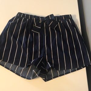 Striped navy and white shorts